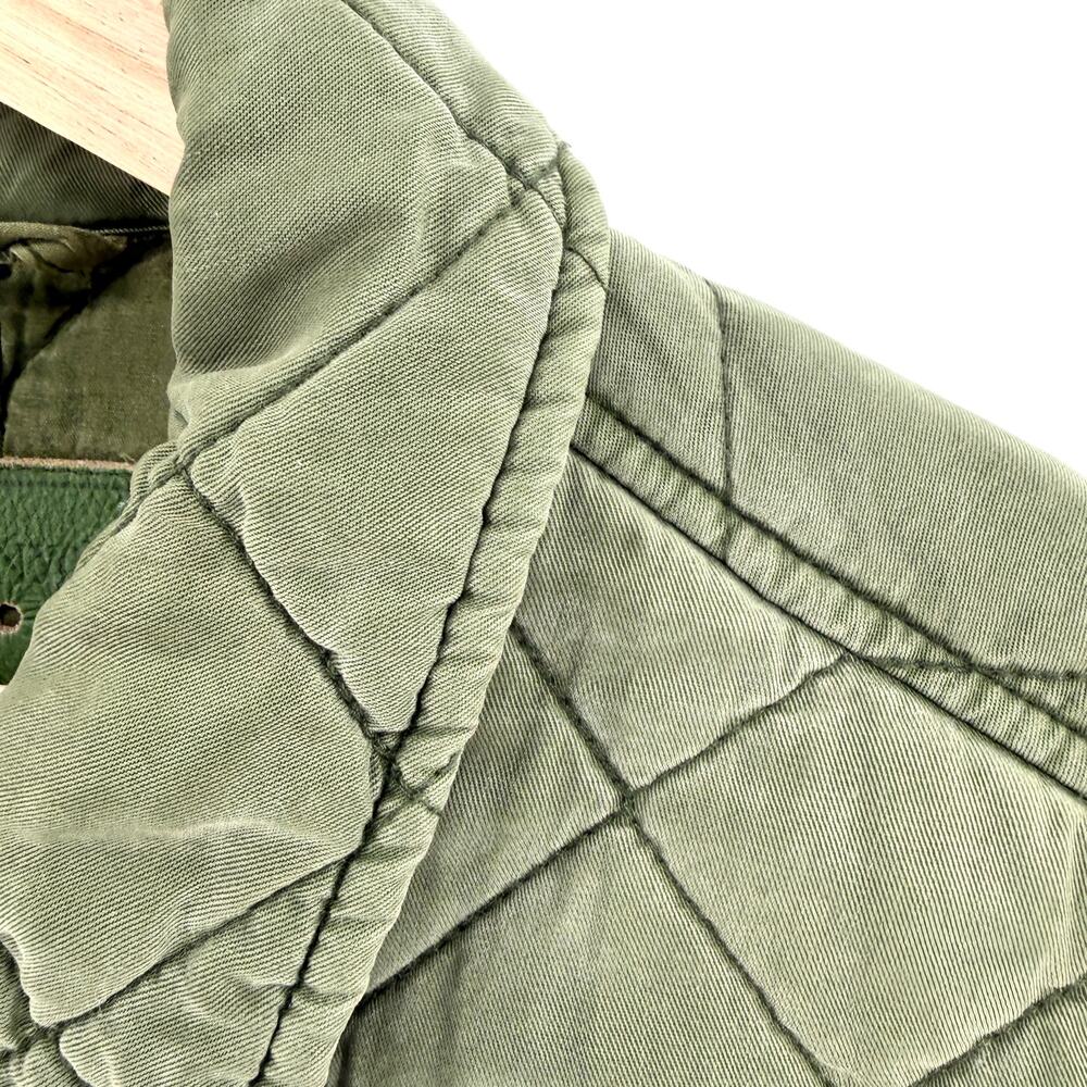 BlankNYC Olive Army Green Quilted Long Shacket Jacket Coat - Picture 3 of 9